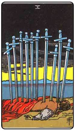 ten of swords tarot card