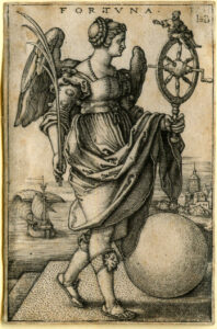 Goddess Fortuna, pictured with Rota